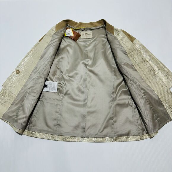 ETRO Milano 48 US/12 Veronica Jacket Blazer Beige Lined 3/4 Sleeve NWT $1580 - Picture 3 of 8